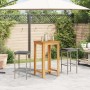 Mesa y taburetes de jardín 3 pzas madera acacia ratán PE gris de , Conjuntos de jardín - Ref: Foro24-3295268, Precio: 184,72 ...