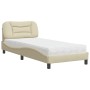 Cama con colchón tela color crema 80x200 cm de , Camas y somieres - Ref: Foro24-3208497, Precio: 260,27 €, Descuento: %