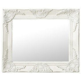 Espejo de pared estilo barroco blanco 50x40 cm de vidaXL, Espejos - Ref: Foro24-320308, Precio: 44,44 €, Descuento: %