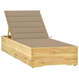 Liege mit Kissen aus beigem imprägniertem Kiefernholz von , Liegen - Ref: Foro24-3065912, Preis: 159,76 €, Rabatt: %