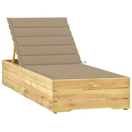 Liege mit Kissen aus beigem imprägniertem Kiefernholz von , Liegen - Ref: Foro24-3065912, Preis: 159,76 €, Rabatt: %