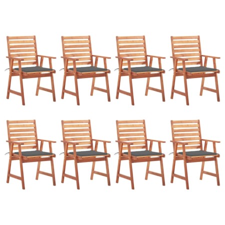 Sillas comedor de jardín y cojines 8 uds madera maciza acacia de , Sillas de jardín - Ref: Foro24-3078374, Precio: 585,41 €, ...