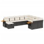 Set de sofás de jardín 10 pzas cojines ratán sintético negro de , Conjuntos de jardín - Ref: Foro24-3259557, Precio: 609,08 €...
