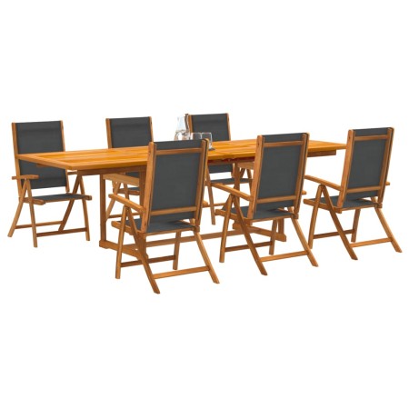 Juego comedor de jardín 7 pzas madera maciza acacia y textileno de , Conjuntos de jardín - Ref: Foro24-3279264, Precio: 834,1...