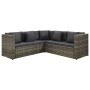 Set de sofás de jardín 4 piezas y cojines ratán sintético gris de , Conjuntos de jardín - Ref: Foro24-313138, Precio: 509,83 ...