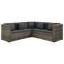 Set de sofás de jardín 4 piezas y cojines ratán sintético gris de , Conjuntos de jardín - Ref: Foro24-313138, Precio: 509,83 ...