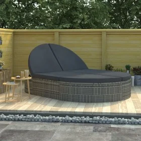 Tumbona para 2 personas con cojines ratán sintético gris by , Loungers - Ref: Foro24-318161, Price: 385,95 €, Discount: %