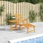 Silla de jardín con reposapiés y mesita madera maciza de acacia by , Loungers - Ref: Foro24-3120439, Price: 141,68 €, Discoun...