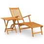 Silla de jardín con reposapiés y mesita madera maciza de acacia de , Tumbonas - Ref: Foro24-3120439, Precio: 151,25 €, Descue...