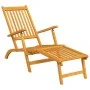 Silla de jardín con reposapiés y mesita madera maciza de acacia by , Loungers - Ref: Foro24-3120439, Price: 141,68 €, Discoun...