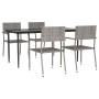 Juego de comedor para jardín 5 piezas ratán sintético gris de , Conjuntos de jardín - Ref: Foro24-3156762, Precio: 246,77 €, ...