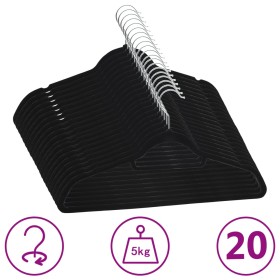 Juego de perchas ropa 20 uds antideslizantes terciopelo negro de vidaXL, Perchas - Ref: Foro24-289920, Precio: 20,72 €, Descu...