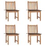 Sillas de jardín 4 unidades madera maciza de teca con cojines de , Sillas de jardín - Ref: Foro24-3073096, Precio: 464,02 €, ...