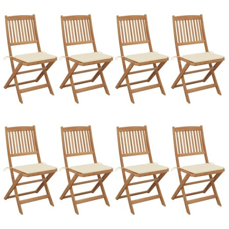 Sillas de jardín plegables 8 uds madera maciza acacia y cojines de , Sillas de jardín - Ref: Foro24-3075023, Precio: 401,91 €...