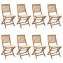 Sillas de jardín plegables 8 uds madera maciza acacia y cojines de , Sillas de jardín - Ref: Foro24-3075023, Precio: 401,91 €...