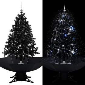 Árbol de Navidad con nieve y base de paraguas PVC negro 140cm de vidaXL, Arboles de navidad - Ref: Foro24-289932, Precio: 115...
