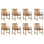 Sillas de jardín con cojines 8 uds madera maciza de acacia de , Sillas de jardín - Ref: Foro24-3078174, Precio: 653,39 €, Des...