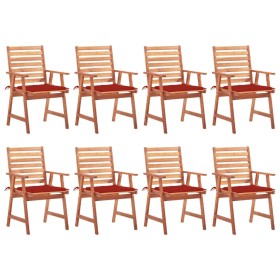 Sillas comedor de jardín y cojines 8 uds madera maciza acacia de , Sillas de jardín - Ref: Foro24-3078380, Precio: 591,17 €, ...