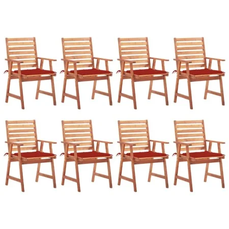 Garden dining chairs and cushions 8 units solid acacia wood by , Garden chairs - Ref: Foro24-3078380, Price: 560,16 €, Discou...