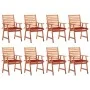 Garden dining chairs and cushions 8 units solid acacia wood by , Garden chairs - Ref: Foro24-3078380, Price: 560,16 €, Discou...