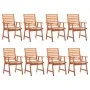 Garden dining chairs and cushions 8 units solid acacia wood by , Garden chairs - Ref: Foro24-3078380, Price: 560,16 €, Discou...