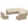 Set de sofás de jardín 11pzas con cojines ratán sintético beige en Conjuntos de jardín | Comprar online en Foru.es