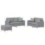 Juego de sofás con cojines 3 piezas tela gris claro de , Sofás - Ref: Foro24-3202110, Precio: 510,51 €, Descuento: %