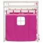Litera con cortinas madera maciza de pino rosa 90x200 cm de , Camas y somieres - Ref: Foro24-3283897, Precio: 259,44 €, Descu...