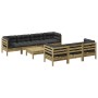 Set de sofás jardín 8 pzas con cojines madera pino impregnada de , Conjuntos de jardín - Ref: Foro24-3299330, Precio: 683,69 ...