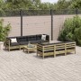 Set de sofás jardín 8 pzas con cojines madera pino impregnada de , Conjuntos de jardín - Ref: Foro24-3299330, Precio: 683,69 ...