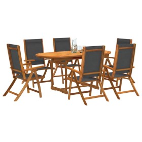 Juego comedor de jardín 7 pzas madera maciza acacia y textileno de , Conjuntos de jardín - Ref: Foro24-3279267, Precio: 735,4...