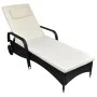 Schwarze Liege aus synthetischem Rattan mit Rollen von , Liegen - Ref: Foro24-42482, Preis: 136,81 €, Rabatt: %