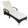 Schwarze Liege aus synthetischem Rattan mit Rollen von , Liegen - Ref: Foro24-42482, Preis: 136,81 €, Rabatt: %