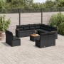 Set de sofás de jardín 12 piezas cojines ratán sintético negro en Conjuntos de jardín | Comprar online en Foru.es