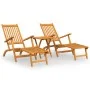 Gartenstuhl mit Fußstütze und Nachttisch massives Akazienholz von , Liegen - Ref: Foro24-3120440, Preis: 250,72 €, Rabatt: %