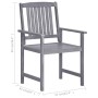 Sillas de jardín con cojines 4 uds madera maciza de acacia gris de , Sillas de jardín - Ref: Foro24-3061222, Precio: 282,15 €...