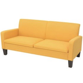 Sofá de 3 plazas 180x65x76 cm amarillo en Sofás | Comprar online en Foru.es