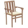 Sillas de jardín apilables 4 uds madera maciza teca con cojines de , Sillas de jardín - Ref: Foro24-3073381, Precio: 515,36 €...