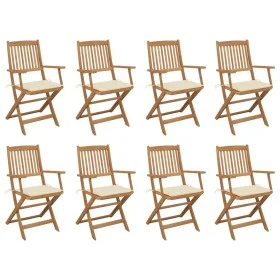 Klappbare Gartenstühle 8-teilig und Kissen aus massivem Akazienholz von , Gartenstühle - Ref: Foro24-3075087, Preis: 399,03 €...