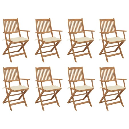 Sillas de jardín plegables 8 uds y cojines madera maciza acacia de , Sillas de jardín - Ref: Foro24-3075087, Precio: 453,31 €...