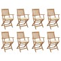 Sillas de jardín plegables 8 uds y cojines madera maciza acacia de , Sillas de jardín - Ref: Foro24-3075087, Precio: 453,31 €...