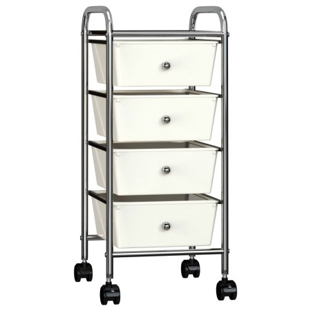 Carrito de almacenaje portátil 4 cajones plástico blanco de vidaXL, Carretillas de carga - Ref: Foro24-320399, Precio: 55,43 ...