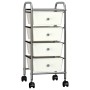 Carrito de almacenaje portátil 4 cajones plástico blanco de vidaXL, Carretillas de carga - Ref: Foro24-320399, Precio: 55,43 ...