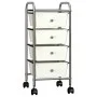 Portable storage cart with 4 white plastic drawers by vidaXL, Cargo forklifts - Ref: Foro24-320399, Price: 54,44 €, Discount: %
