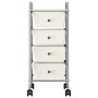 Carrito de almacenaje portátil 4 cajones plástico blanco de vidaXL, Carretillas de carga - Ref: Foro24-320399, Precio: 55,43 ...