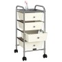 Carrito de almacenaje portátil 4 cajones plástico blanco de vidaXL, Carretillas de carga - Ref: Foro24-320399, Precio: 55,43 ...