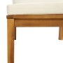Sofá de jardín de 3 plazas con cojín crema madera de acacia de , Conjuntos de jardín - Ref: Foro24-3086932, Precio: 479,79 €,...