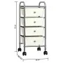 Portable storage cart with 4 white plastic drawers by vidaXL, Cargo forklifts - Ref: Foro24-320399, Price: 54,44 €, Discount: %