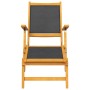 Silla de jardín con reposapiés y mesa madera acacia y textilene de , Tumbonas - Ref: Foro24-3120442, Precio: 136,58 €, Descue...