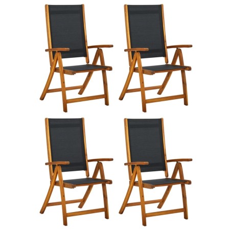 Sillas de jardín plegables 4 uds madera maciza acacia textileno de , Sillas de jardín - Ref: Foro24-3120454, Precio: 332,80 €...